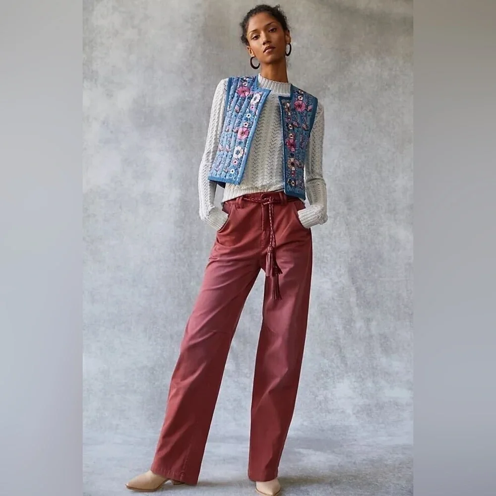 Anthropologie Pilcro Women’s The Long Bow Rust Red Pants